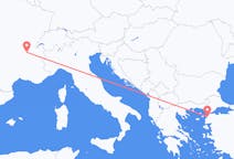 Flyg från Çanakkale, Turkiet till Lyon, Frankrike