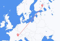 핀란드 사본린나에서 출발해 스위스 제네바로(으)로 가는 항공편