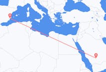 Flyreiser fra Wadi ad-Dawasir, Saudi-Arabia til Alicante, Spania
