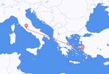 イタリアのローマからから、ギリシャのサモス島までのフライト