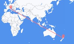 뉴질랜드 네이피어에서 출발해 이탈리아 페루자(으)로 가는 항공편