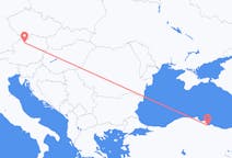 Vluchten van Samsun, Turkije naar Linz, Oostenrijk