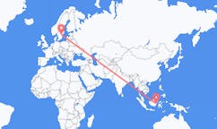 出发地 印度尼西亚巴厘巴板目的地 瑞典林雪平的航班
