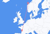出发地 挪威从 奥勒松目的地 法国波尔多的航班