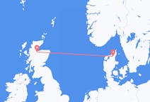 Flyg från Inverness, Skottland till Ålborg, Danmark