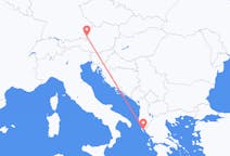 Vluchten van Salzburg, Oostenrijk naar Korfoe, Griekenland