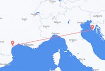 Flyrejser fra Pula, Kroatien til Aspiran, Frankrig