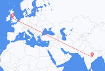 Flyrejser fra Raipur, Indien til Liverpool, England