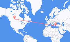 Flyreiser fra Lloydminster, Canada til Ikaria, Hellas