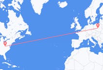 Flights from Hamilton to Łódź