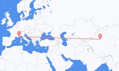 Flights from Korla, China to Nice, France