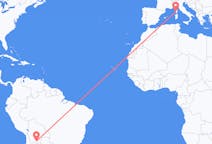 Flights from Tarija, Bolivia to Ajaccio, France