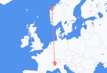 Flyrejser fra Sandane, Norge til Torino, Italien