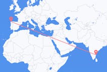 Flyrejser fra Chennai, Indien til La Coruña, Spanien