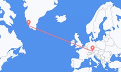 Loty z Paamiut, Grenlandia do Monachium, Niemcy