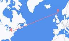 Flyrejser fra Pittsburgh, USA til Lerwick, Skotland