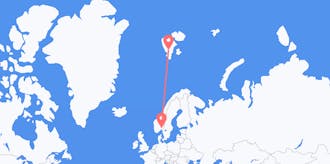 Lennot Norjasta Huippuvuorille ja Jan Mayenille