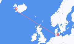 航班从德国吕贝克市到雷克雅维克市，冰岛塞尔