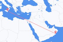 Vluchten van Ad Duqm, Oman naar Catanië, Italië
