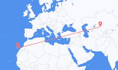 Vluchten van Qızılorda, Kazachstan naar Las Palmas (ort i Mexiko, Veracruz, Tihuatlán), Spanje