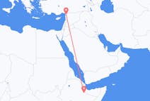出发地 埃塞俄比亚出发地 吉吉加目的地 土耳其哈塔伊省的航班
