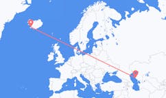 航班从哈萨克斯坦阿克套市到雷克雅维克市，冰岛塞尔