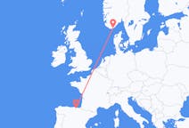 出发地 挪威出发地 克里斯蒂安桑目的地 西班牙毕尔巴鄂的航班