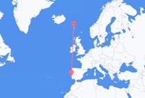 フェロー諸島のから ソルヴァーグル、ポルトガルのへ リスボンフライト