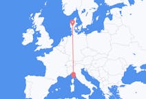 Flights from Bastia in France to Billund in Denmark