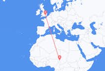 Flyg från N Djamena, Tchad till London, England