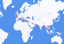 Flyreiser fra Phú Quốc, Vietnam til Santiago de Compostela, Spania
