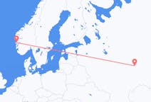 Flyg från Kazan, Ryssland till Bergen, Norge