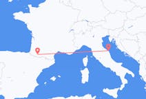 Flights from Lourdes, France to Ancona, Italy
