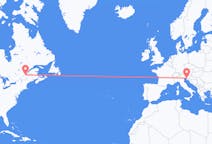 Flyreiser fra Québec, Canada til Trieste, Italia