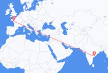 Flyreiser fra Rajahmundry, India til Nantes, Frankrike