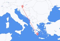 Vols de Zagreb, Croatie à Cythère, Grèce