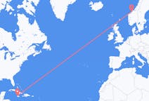 出发地 牙买加蒙特哥貝目的地 挪威克里斯蒂安松的航班