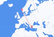 Flights from Haugesund, Norway to Santorini, Greece