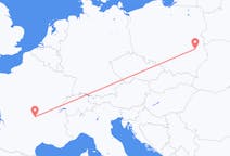 Flyreiser fra Clermont-Ferrand, til Lublin