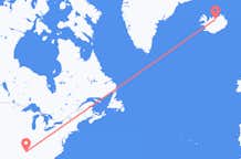 Flyg från Memphis, USA till Akureyri, Island