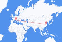 Flyg från Nanjing, Kina till Pisa, Italien