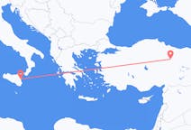 Flyreiser fra Catania, Italia til Sivas, Tyrkia