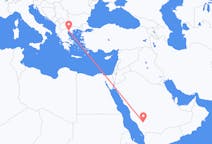 Loty z Bisha, Arabia Saudyjska z Saloniki, Grecja