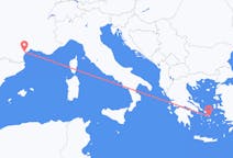 Loty z Aspirana, Francja z Mykonos (miasto), Grecja