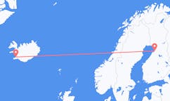 航班从冰岛雷克雅维克市到奥卢市，芬兰塞尔