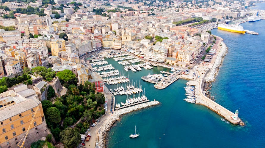 Photo of Bastia harbor, aerial view.