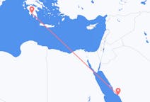 Vluchten van Yanbu, Saoedi-Arabië naar Kalamáta, Griekenland