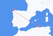 Flyg från Béjaïa, Algeriet till La Coruña, Spanien