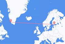 Flyreiser fra Helsingfors, Finland til Paamiut, Grønland
