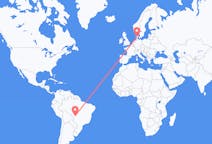 Flights from Cuiabá, Brazil to Billund, Denmark